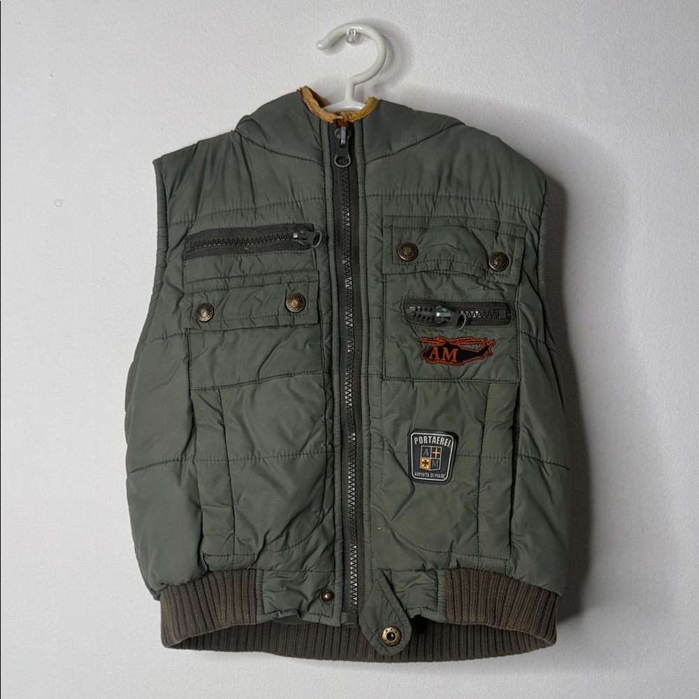 Green Quilted Vest with Pockets